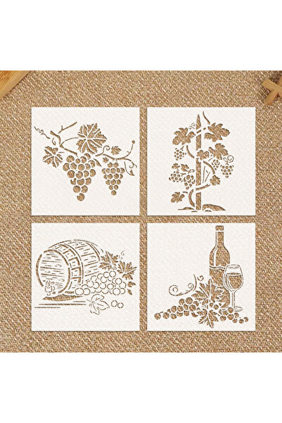 Choice 4 قطع من YOMDID، 4 قطع من قوالب PET المجوفة بنمط العنب، قابلة لإعادة الاستخدام، DIY، أنماط نباتية وفواكه