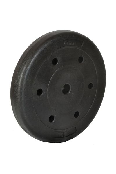 ENERO FIT Rubber fitness disc, 15kg, diameter 29.5mm, black