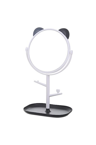 Briggs Cosmetic Mirror with Stand, HD, 360 Degree Rotation, 15 cm Diameter, Jewelry Holder Base + Arms, Ear