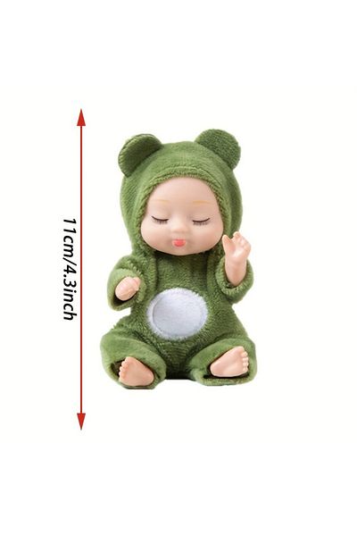 Choice <15cm green 1pc Cute Sleeping Reborn Dolls, Mini Reborn Doll PVC Dolls, Girls' and Children's Toys