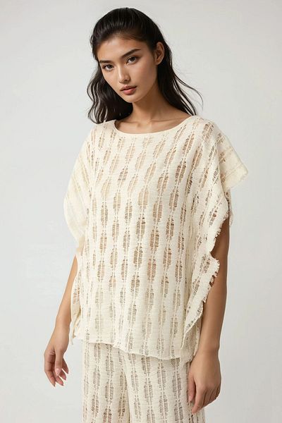 Hiccup Boat Neck Patterned Top Pika Collection