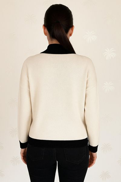 ASEZ BUTİK Women's Black Collar 3 Button Pocket Knitwear Cardigan