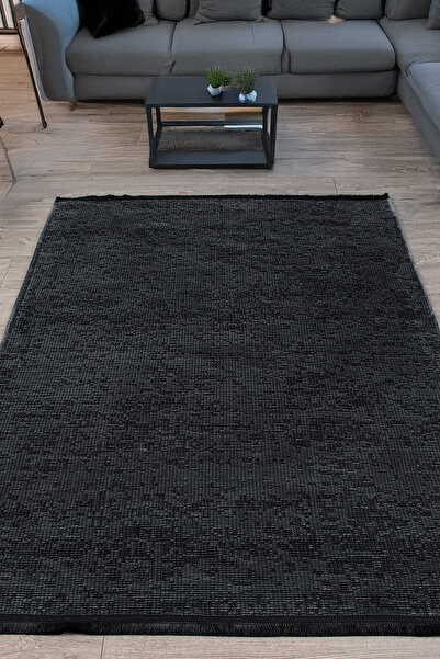 Aybek Rug İskandinav Desenli Antrasit Yıkanabilir Kaymaz Taban Şönil Makina H...