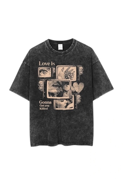 1blood Τυπωμένο πλενόμενο αντίκα Unisex T-shirt