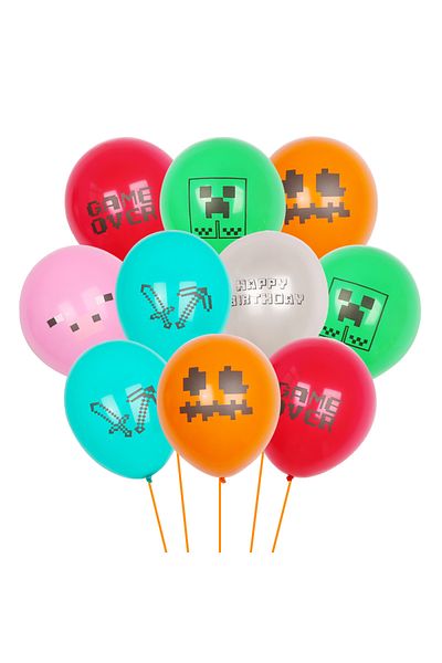 Miniso 10PCS 12INCH MIX-02 10/30/50pcs Anime Games Building Blocks Action Ninja Figures Pixel Game Latex Ba