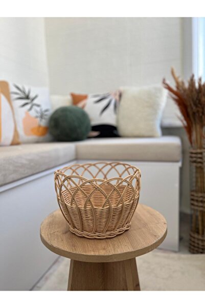 Avsar Home&Decor Doğal Rattan El Örgüsü Çok Kullanımlı Sepet-Saksı
