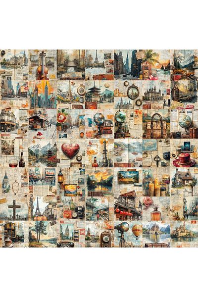 Choice 50pcs all 50pcs Vintage Travel Journal Page Stickers Decals for Laptop Fridge Notebook Diary Funny D