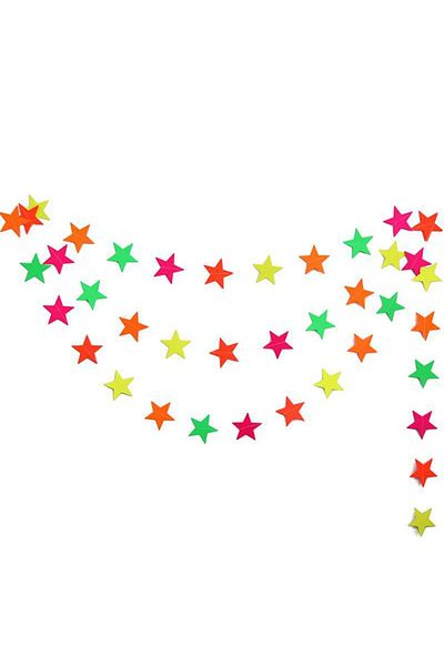 Choice Pentagram Neon Fluorescent Garland Round Pentagram Blacklight Glow Party Decor Happy Birthday Banner