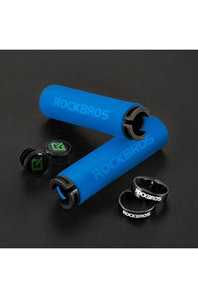 Choice مقابض ركوب الدراجات Blue ROCKBROS مقابض الدراجات الجبلية المصنوعة من السيليكون الإسفنجي مقابض مقود الدراجات الجبلية