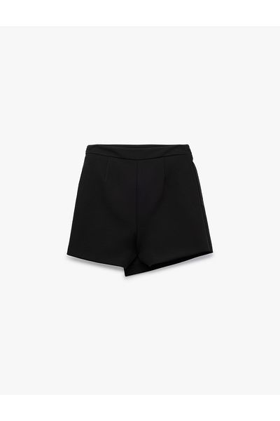 Koton Mini Double-Breasted Shorts Skirt with Metal Accessory Detail