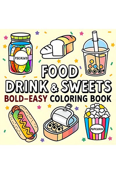 Choice MULTI FOOD Bold-easy Patterns Coloring Book for Adults Cute Drawing Book Perfect Gift for Party and
