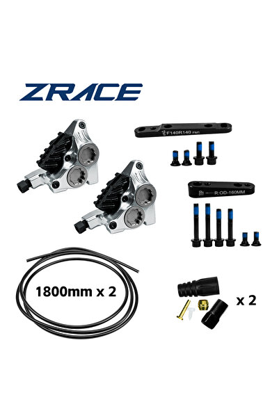 Choice فرجار فضي F R ZRACE XG4 مسطح التركيب بأربعة مكابس، فرجار فرامل هيدرولي...