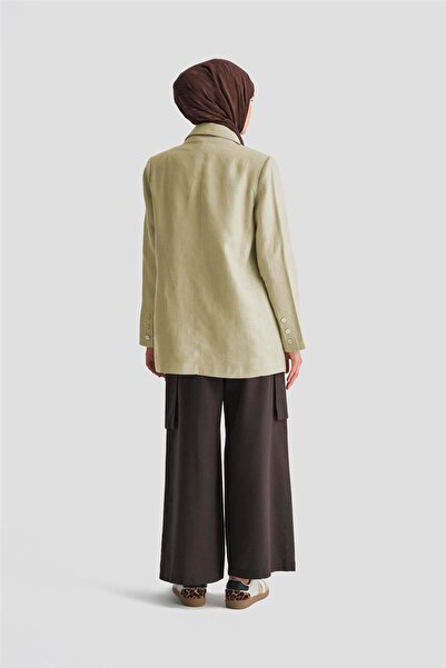 Armine Kargo Cepli Keten Pantolon 25Y2823 Kakao