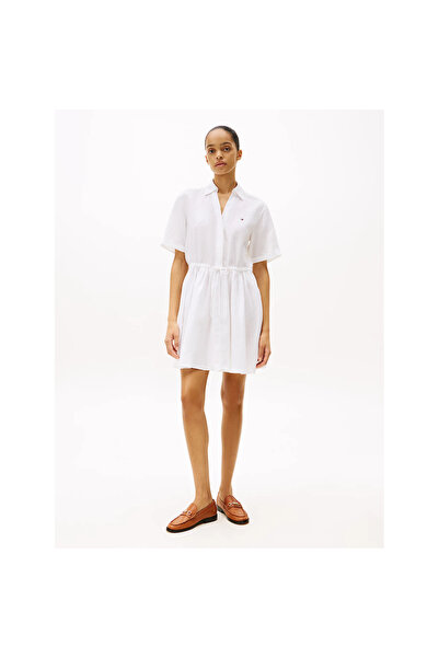 Tommy Hilfiger Th Ww0ww44672 Ess Lınen S/s Kadın Elbise