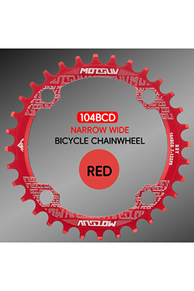 Choice دراجة MOTSUV حمراء 34T 104BCD كرنك 104BCD سلسلة ضيقة عريضة من سبائك ال...