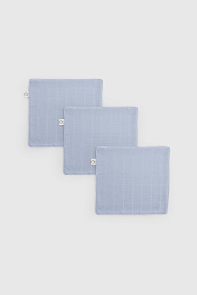 Little Gusto Organic Cotton Muslin Blue Shoulder Mouth Cloth Set