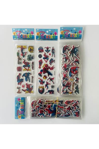 Miniso 12pcs spider man 12pcs/set Spider Man 3D Bubble Stickers Decoration Decal Cute Reward Puffy Sticker