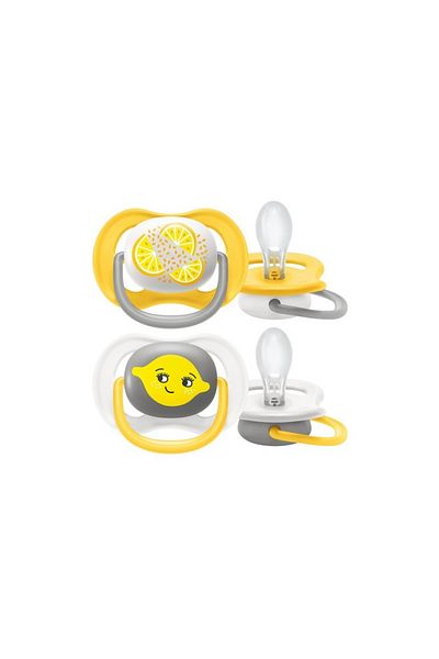 Philips Avent Pacifier set, Philips Avent orthodontic, Ultra Air Neutral, 2 pcs, 6-18 months, Lemon
