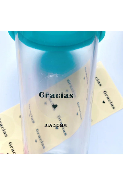 Choice transparent 100Sheets Round Sealing Sticker Transparent Spanish Thank You Gracias Food Baking Cake C