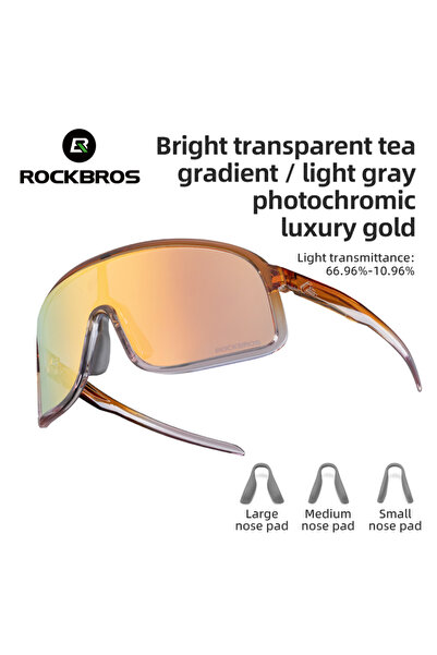 ROCKBROS نظارات فوتوكرومية SP350-04 من RKBROS، نظارات شمسية بعدسات كبيرة عالي...