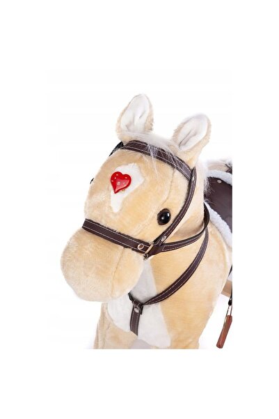 PROCART Children's swing, rocking horse, sound effects, lights, Cream wooden stand