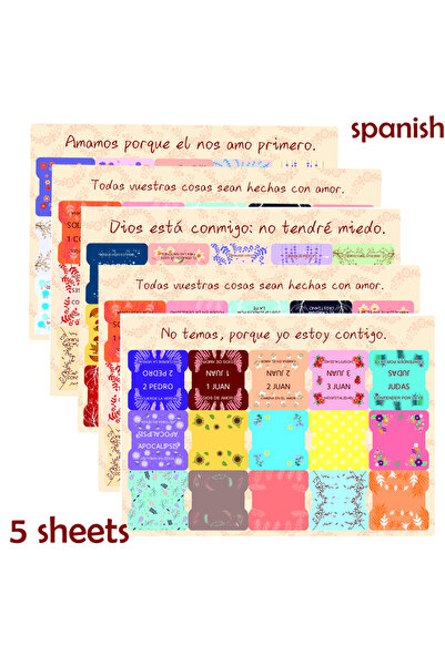 Choice beauty Spanish Bible Tabs With Spanish Soul Nourishing Book Summaries–75 Peel-and-Stick Large Print
