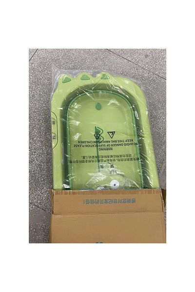Flippy Cadă de baie pliabilă, fabricată din PP+TPR, model crocodil, dop de scurgere, 80x54x21 cm, verde