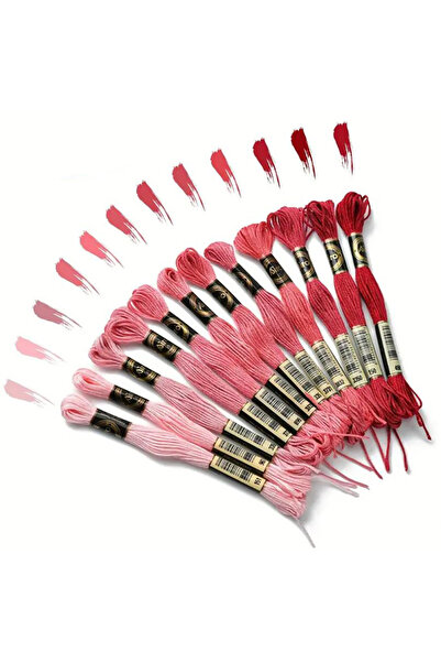 Choice4 Red Set 12PCS Cross Stitch Thread 8 Meters Embroidery Threads Floss H...