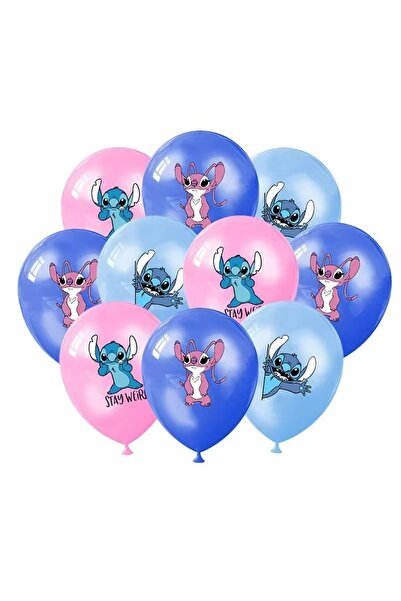 Miniso مجموعة بالونات لاتكس من ديزني ليلو وستيتش مقاس 12 بوصة، 12 قطعة - 06 ب...
