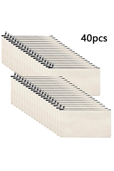 Choice 40 pcs 10/20/40PCS Canvas Zipper Bags Multifunctional Blank DIY Craft Pouches Pencil Bags Case Pouch