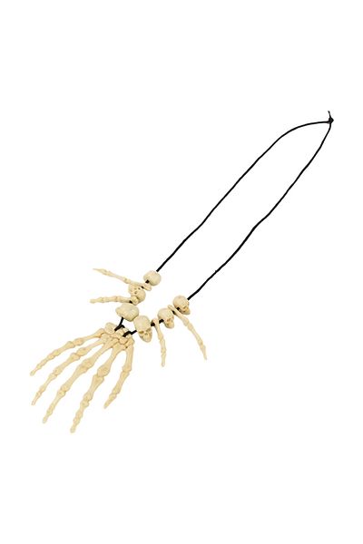 Choice 60cm Halloween Decoration Skeleton Hand Bone Necklace Jewelry Costume Fancy Dress for Women Men Hall