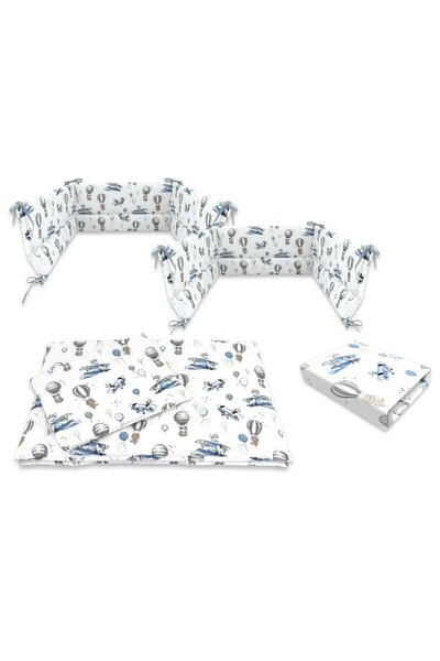 MimiNu Спално бельо за детско креватче от 5 части, MimiNu, С чаршаф 120x60 см...