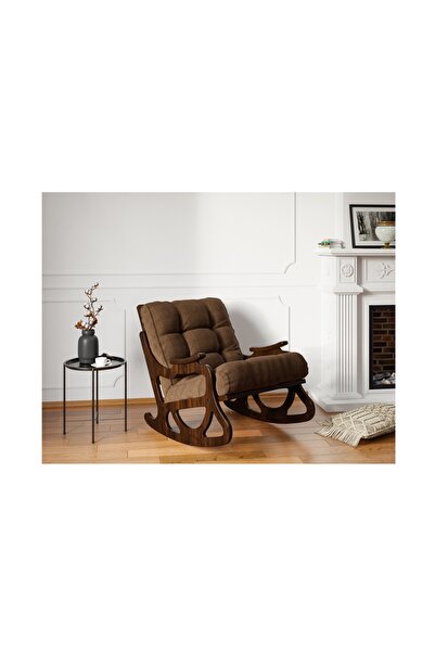 Vivense COZY SALLANAN SANDALYE VE TV KOLTUĞU, KAHVE, CEVİZ AYAK