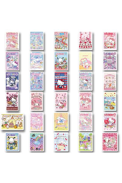 Miniso 50Pcs 50/65Pcs Sanrio Mix Stickers Anime Hellokitty Cinnamoroll Kuromi Melody Laptop Phone Decoratio