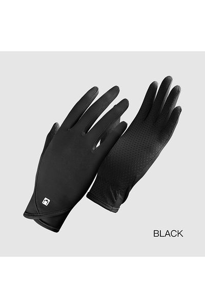 Choice 1 pair A0039-BK Summer Cycling Driving Sunscreen Ice Silk Gloves Exposed Fingers Breathable Comforta