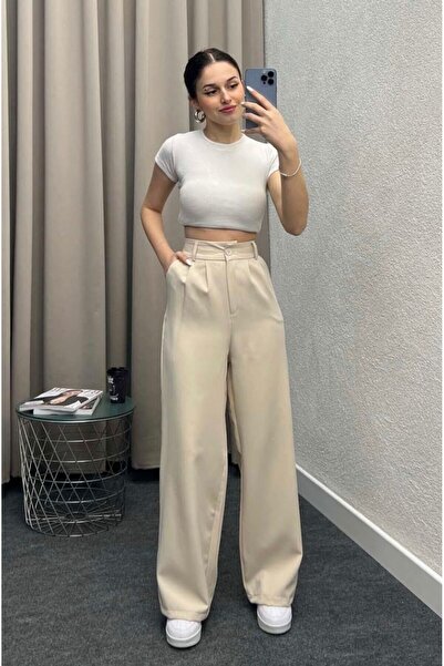 OurStyles Aura>>>>Women's High Belt Pocket and Pleated Double Fabric Pants (New Season)