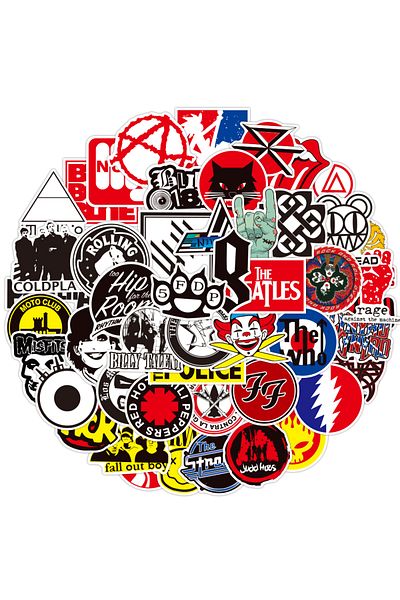 Choice 50PCS Rock&Roll Band Graffiti Stickers For Luggage Phone Case Laptop Notebook Decals Kids Gift