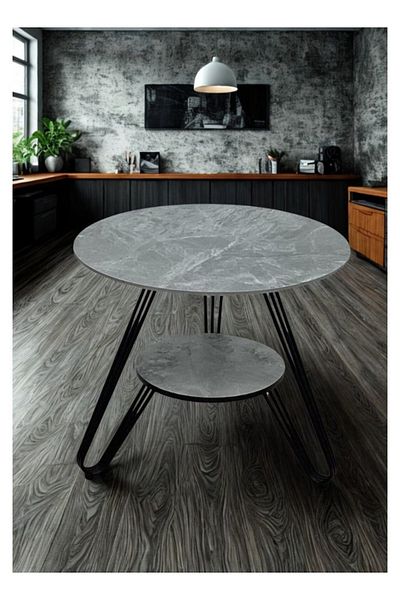 smart home Coffee and Tea Table - Premium Round Ceramic Serving Table with Heat-Resistant Surface, 70x70x60cm
