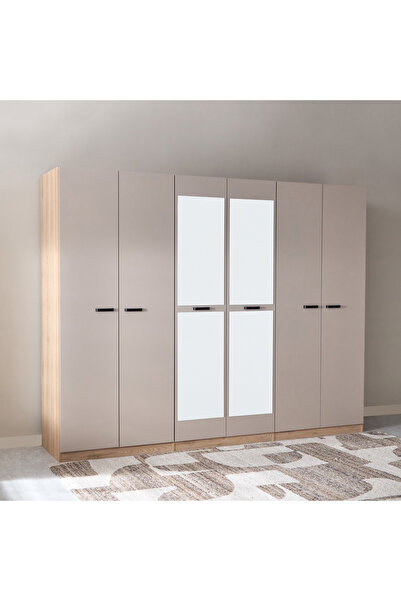 Home Box خزانة ملابس مدريد بستة أبواب مع مرآة