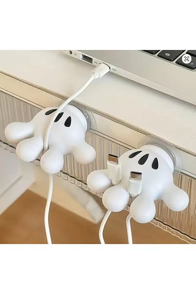 Flippy Suport de baie, rabatabil, multifuncțional, periuțe de dinți/cabluri, PVC, ventuză, Mickey, alb