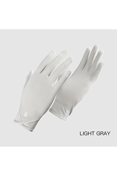 Choice زوج واحد من قفازات A0039-GY الصيفية لركوب الدراجات والقيادة والحماية من الشمس من الحرير الجليدي بأصابع مكشوفة ومريحة وجيدة التهوية