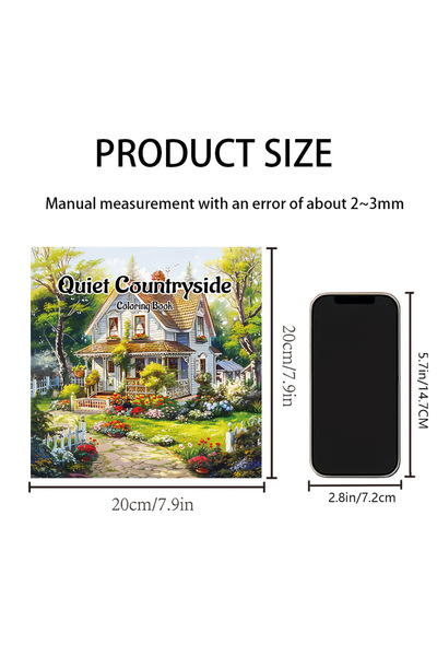 Choice كتاب تلوين هادئ عن الريف، 20 صفحة، صور منازل ومناظر طبيعية، كتاب مصور للكبار لتمضية الوقت والاسترخاء