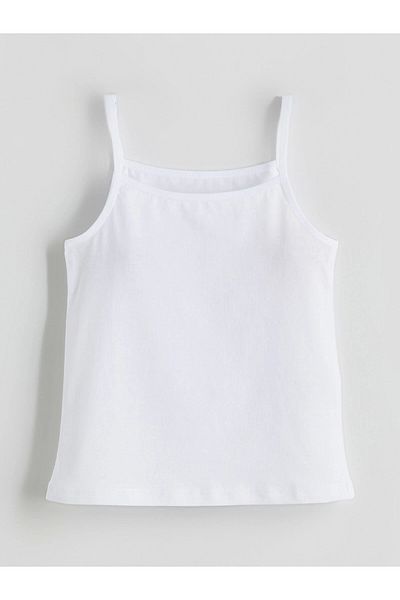 LC Waikiki LCW Kids Tricou alb cu guler pătrat pentru fete, 3 piese