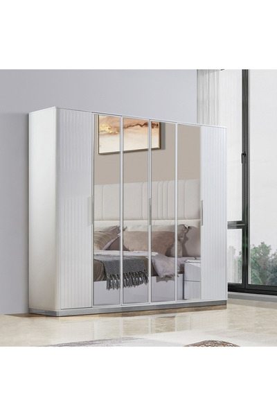 Home Box Regency 6-Door Wardrobe with Mirror