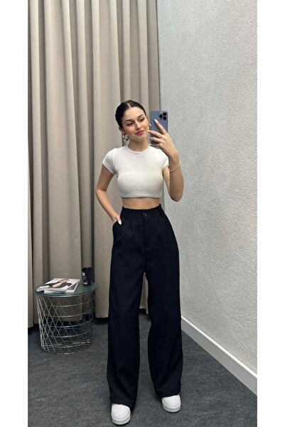 OurStyles Aura>>>>Women's High Belt Pocket and Pleated Double Fabric Pants (New Season)