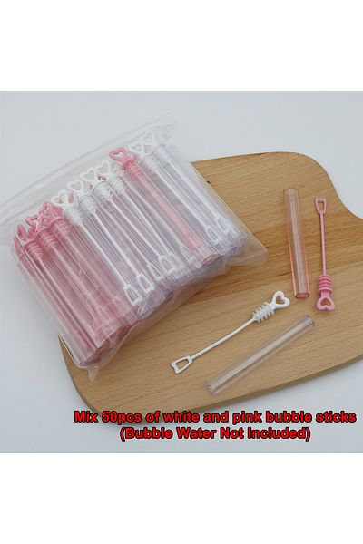 Choice White Pink 50pcs 20/50pcs Love Heart Wand Tube Bubble Soap Bottle Wedding Gifts for Guests Birthday