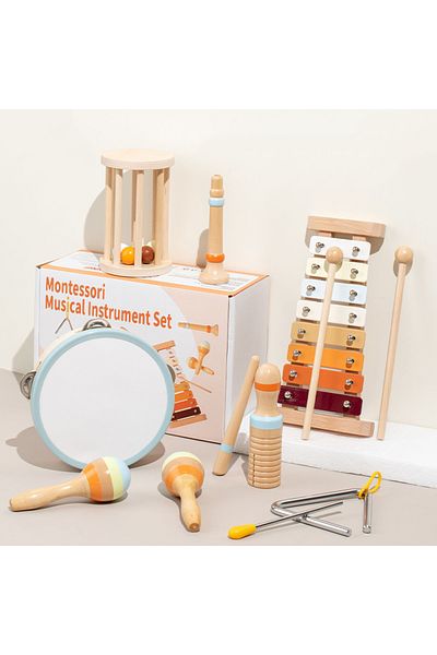 Choice1 7pcs Orff set 1set Toddlers Early Education Gift Castanet Sand Hammer Tambourine Kindergarten Orff P