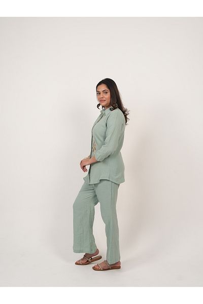 Lehar Sage Green Embroidered Co-ord Set