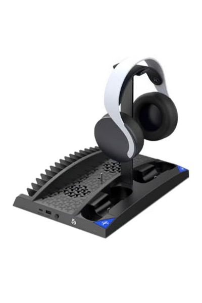 THREESIXNINE Vertical Charging Stand for PS5 – Dual Controller Dock, Cooling Fan, LED Indicator, and Disc Storage