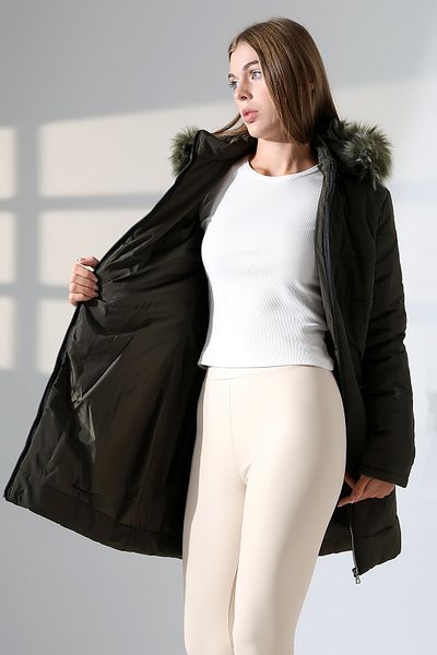 Talsmoda TALS FASHION FEMEII KHAKI CULOARE IMPERMEABILĂ LA APĂ ȘI SIZĂ MANTURI MATLASATE CU BLANĂ